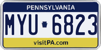 PA license plate MYU6823