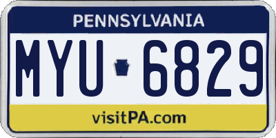 PA license plate MYU6829