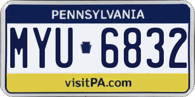 PA license plate MYU6832