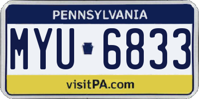 PA license plate MYU6833