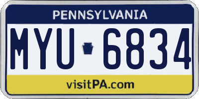 PA license plate MYU6834