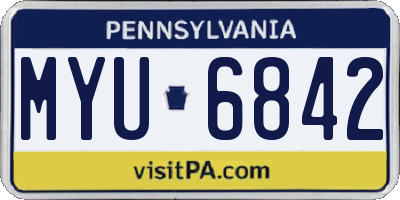 PA license plate MYU6842
