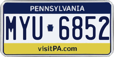 PA license plate MYU6852