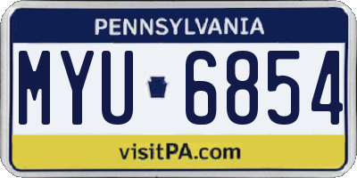 PA license plate MYU6854