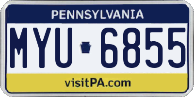 PA license plate MYU6855