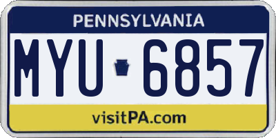 PA license plate MYU6857