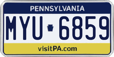 PA license plate MYU6859