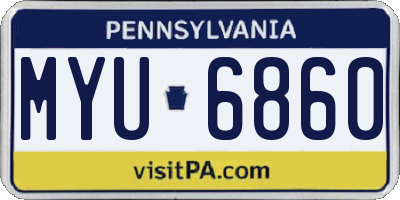 PA license plate MYU6860