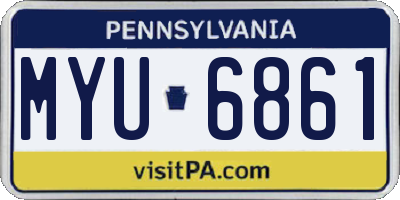 PA license plate MYU6861