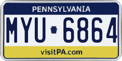 PA license plate MYU6864