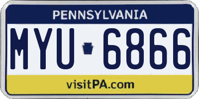 PA license plate MYU6866