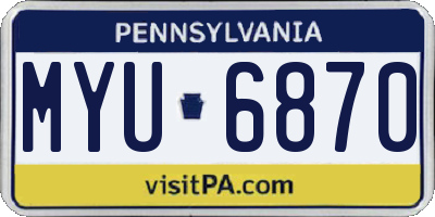 PA license plate MYU6870