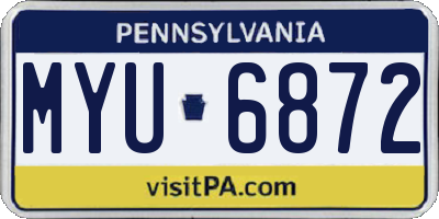PA license plate MYU6872