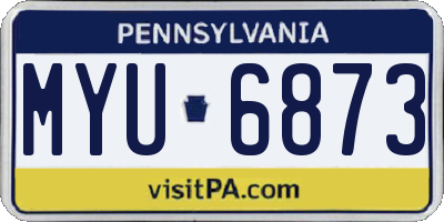 PA license plate MYU6873