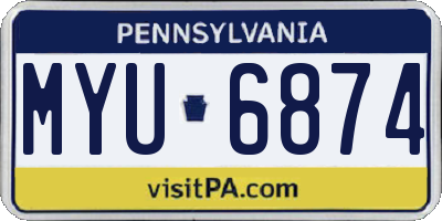 PA license plate MYU6874