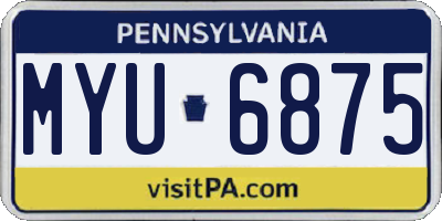 PA license plate MYU6875