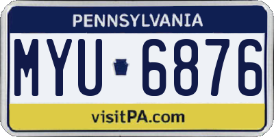 PA license plate MYU6876