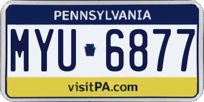 PA license plate MYU6877
