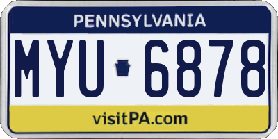 PA license plate MYU6878