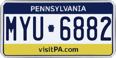 PA license plate MYU6882
