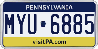 PA license plate MYU6885