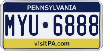 PA license plate MYU6888