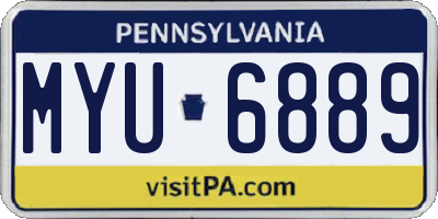 PA license plate MYU6889
