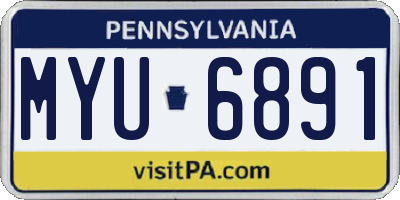 PA license plate MYU6891