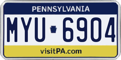 PA license plate MYU6904