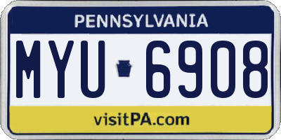 PA license plate MYU6908