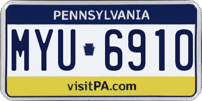 PA license plate MYU6910