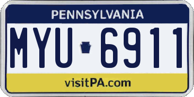 PA license plate MYU6911
