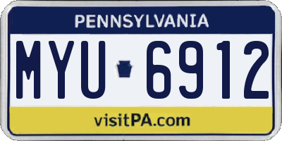 PA license plate MYU6912