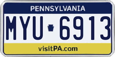 PA license plate MYU6913