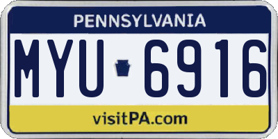 PA license plate MYU6916