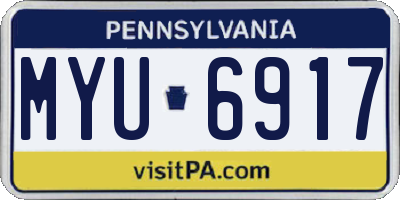 PA license plate MYU6917