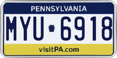 PA license plate MYU6918