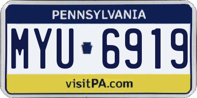 PA license plate MYU6919