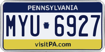 PA license plate MYU6927