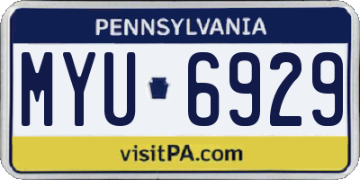 PA license plate MYU6929