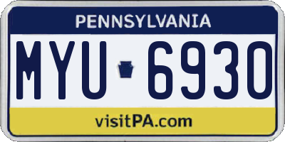 PA license plate MYU6930