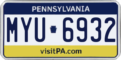 PA license plate MYU6932