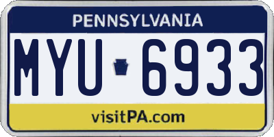 PA license plate MYU6933