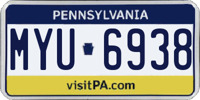 PA license plate MYU6938