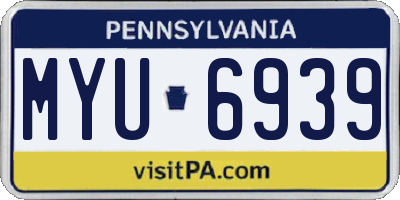 PA license plate MYU6939