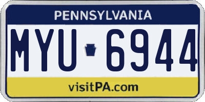 PA license plate MYU6944