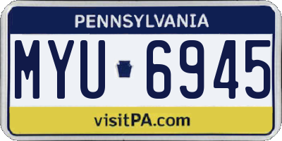 PA license plate MYU6945