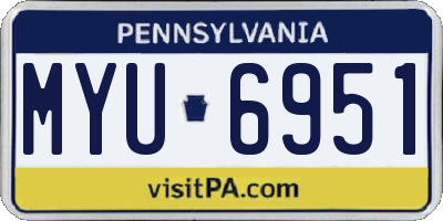 PA license plate MYU6951