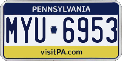 PA license plate MYU6953
