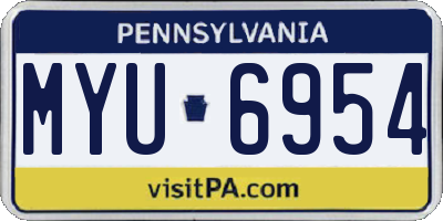 PA license plate MYU6954